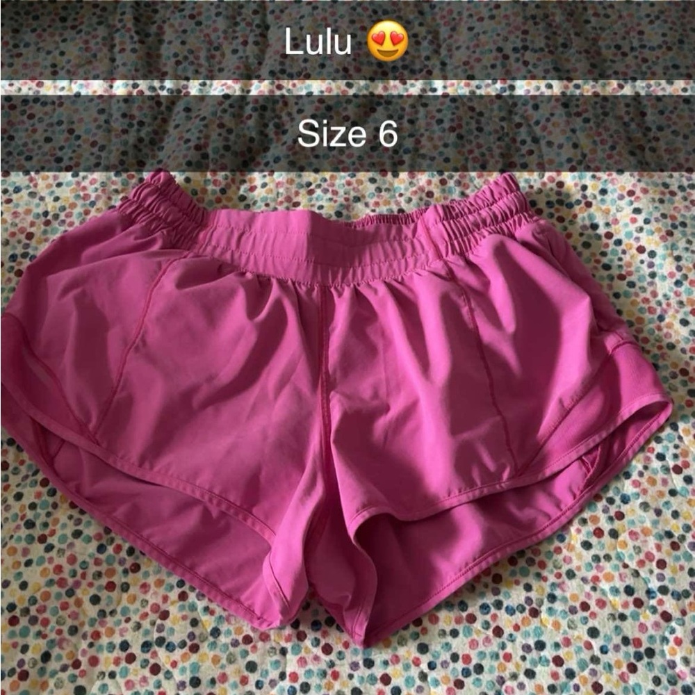 lululemon athletica Sonic Pink Athletic Shorts Lightweight Elastic Waist